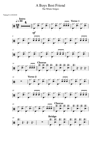 The White Stripes A Boy´s Best Friend score for Drums