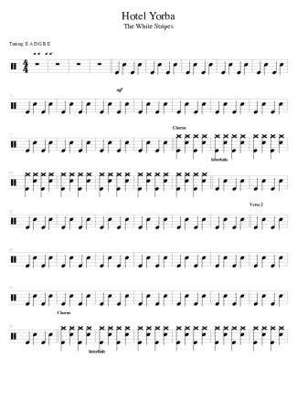 The White Stripes Hotel Yorba score for Drums