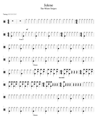 The White Stripes Jolene score for Drums