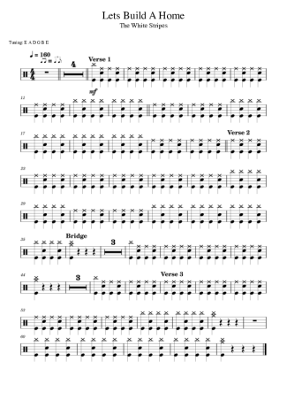 The White Stripes Let´s Build A Home score for Drums