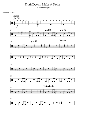 The White Stripes Truth Doesn´t Make A Noise score for Drums