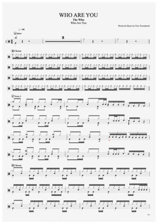 The Who Who Are You score for Drums