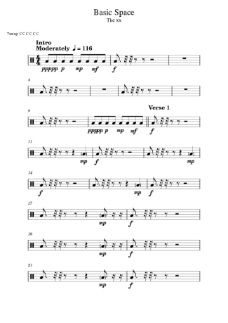 The XX Basic Space score for Drums