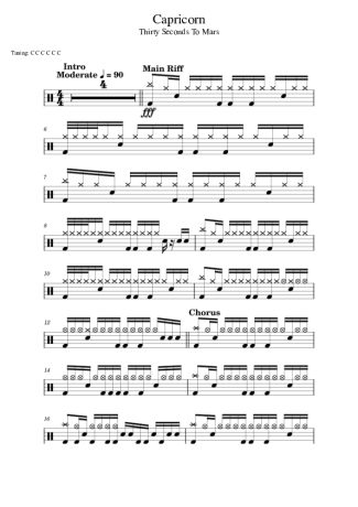 Thirty Seconds to Mars Capricorn score for Drums