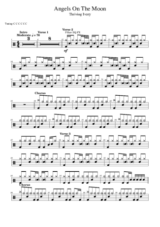 Thriving Ivory Angels On The Moon score for Drums