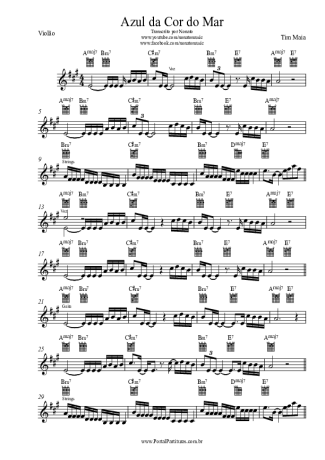 Tim Maia Azul Da Cor Do Mar score for Acoustic Guitar