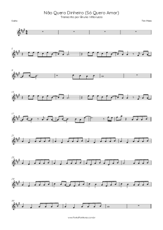 Tim Maia Não Quero Dinheiro (Só Quero Amar) score for Harmonica