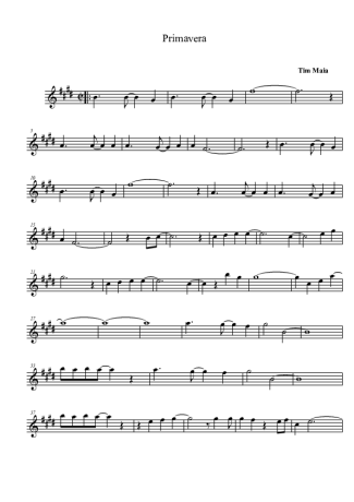 Tim Maia Primavera score for Alto Saxophone
