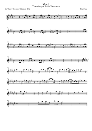 Tim Maia Você score for Clarinet (Bb)