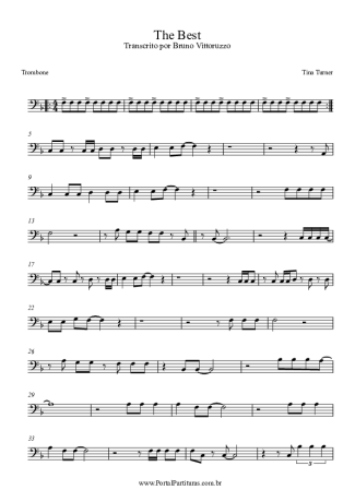 Tina Turner Simply The Best score for Trombone
