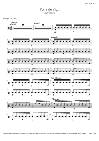 Tiny Habits Sale Sign score for Drums