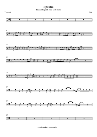 Titãs Epitáfio score for Cello