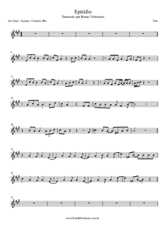 Titãs Epitáfio score for Clarinet (Bb)