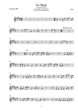 Titãs Go Back score for Trumpet
