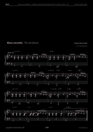 Tom Jobim Blusa Vermelha score for Piano