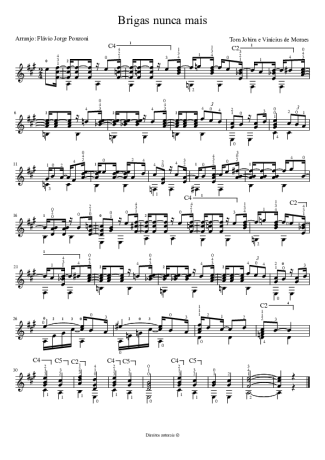 Tom Jobim Brigas Nunca Mais score for Acoustic Guitar
