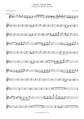 Tom Jobim Canta, Canta Mais score for Alto Saxophone