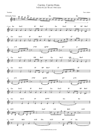 Tom Jobim Canta, Canta Mais score for Keyboard