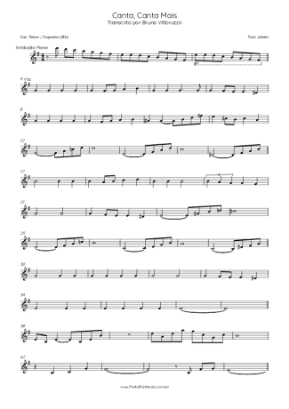 Tom Jobim Canta, Canta Mais score for Tenor Saxophone Soprano (Bb)