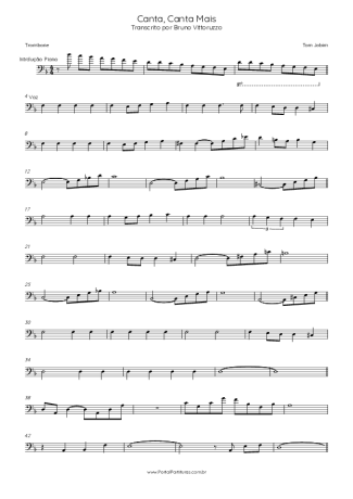 Tom Jobim Canta, Canta Mais score for Trombone