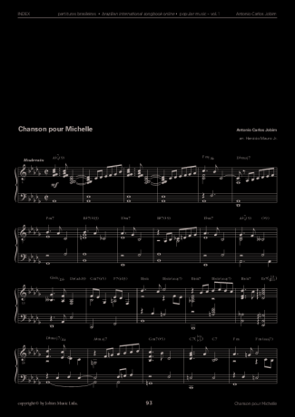 Tom Jobim Chanson Pour Michelle score for Piano