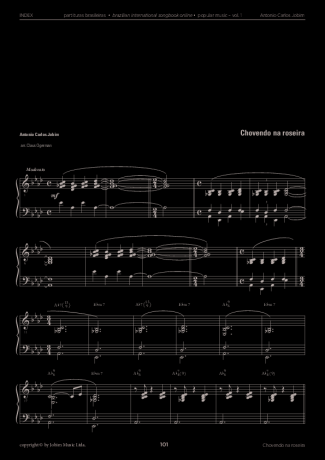 Tom Jobim Chovendo na Roseira score for Piano