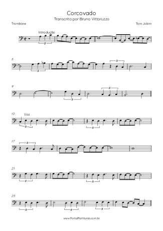 Tom Jobim Corcovado score for Trombone