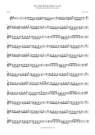 Tom Jobim Eu Não Existo Sem Você score for Harmonica