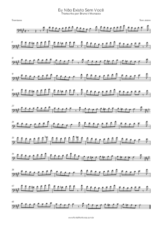 Tom Jobim Eu Não Existo Sem Você score for Trombone