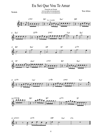 Tom Jobim Eu Sei Que Vou Te Amar score for Keyboard
