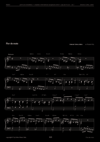 Tom Jobim Flor do Mato score for Piano