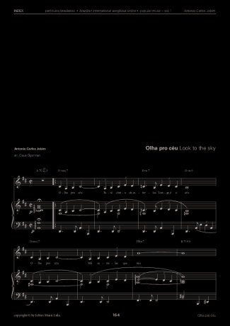 Tom Jobim Olha Pro Céu score for Piano