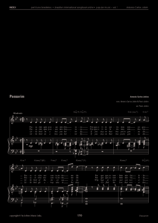 Tom Jobim Passarim score for Piano
