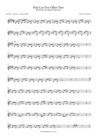 Tom Jobim Pela Luz Dos Olhos Teus score for Tenor Saxophone Soprano (Bb)