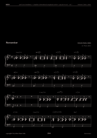Tom Jobim Remember score for Piano