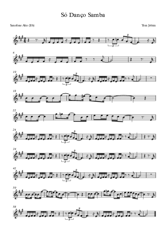 Tom Jobim Só Danço Samba score for Alto Saxophone