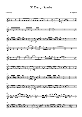 Tom Jobim Só Danço Samba score for Clarinet (C)