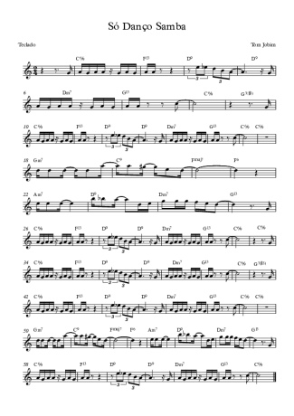 Tom Jobim Só Danço Samba score for Keyboard