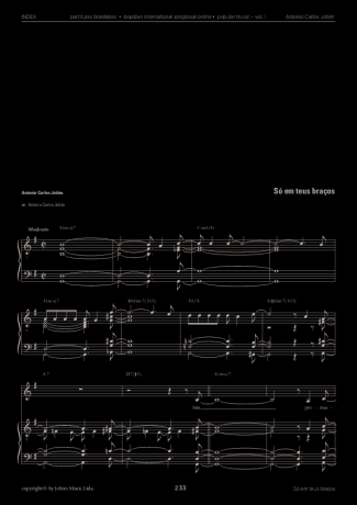 Tom Jobim Só Em Teus Braços score for Piano