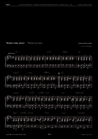 Tom Jobim Tereza Meu Amor score for Piano