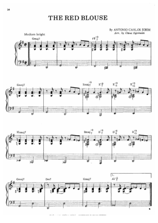 Tom Jobim The Red Blouse score for Piano