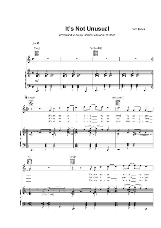 Tom Jones It´s Not Unusual score for Piano