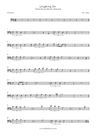 Tom Jones Lingering On score for Cello