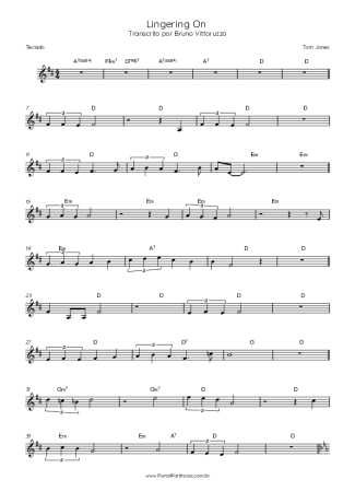Tom Jones Lingering On score for Keyboard