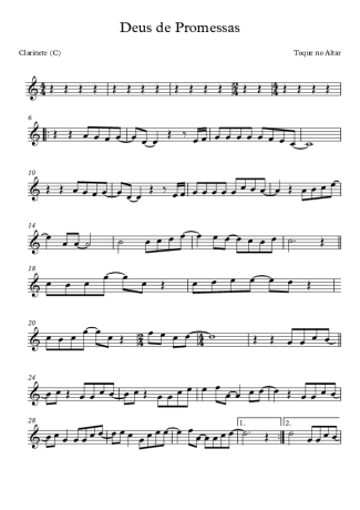 Toque no Altar Deus de Promessas score for Clarinet (C)