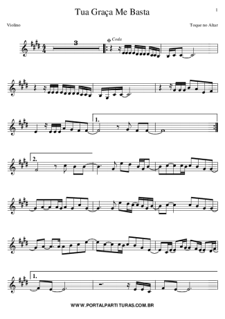 Toque no Altar Tua Graça me Basta score for Violin