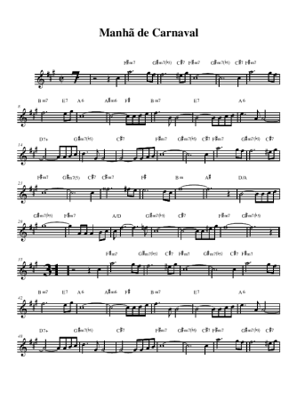 Toquinho Manhã de Carnaval score for Alto Saxophone