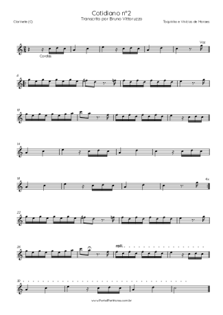 Toquinho e Vinícius de Moraes Cotidiano Nº2 score for Clarinet (C)