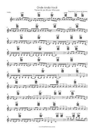 Toquinho e Vinícius de Moraes Onde Anda Você score for Acoustic Guitar