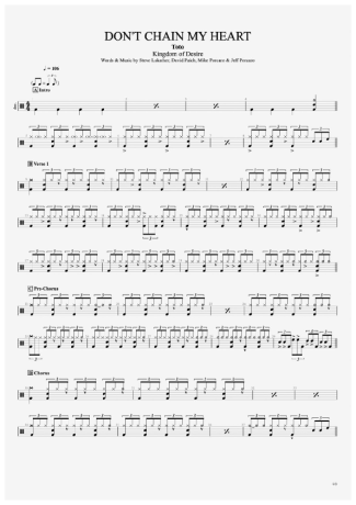 Toto Don´t Chain My Heart score for Drums